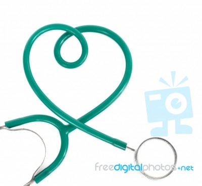 Stethoscope With Heart Stock Photo