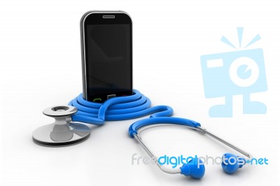 Stethoscope With Mobile Phone Stock Image