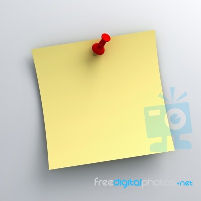 Sticky Note With Red Push Pin Stock Image