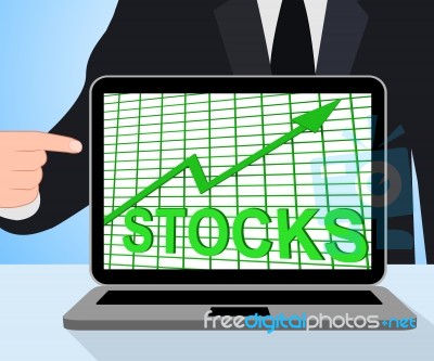Stocks Chart Graph Displays Increase Investment Earnings Stock Image