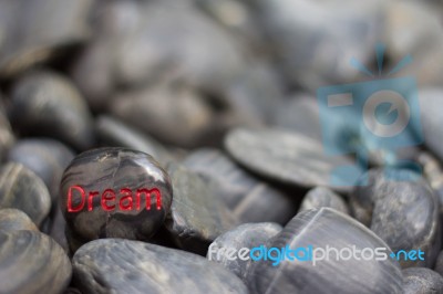 Stone Engraved With Word Dream Stock Photo