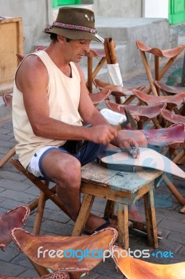 Stoolmaker In Lanzarote Canary Islands Stock Photo