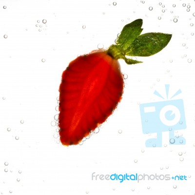 Strawberry And Bubbles Stock Photo