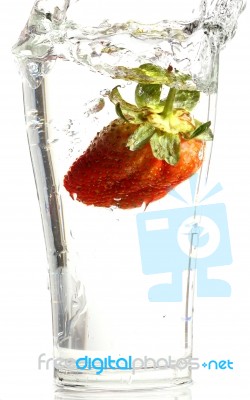 Strawberry Drop Stock Photo