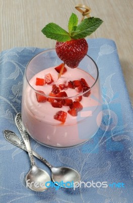 Strawberry Yogurt Stock Photo