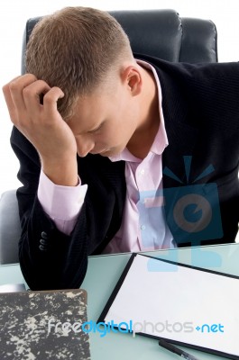 stressed Businessman in office Stock Photo