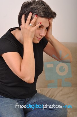 Stressed Woman Stock Photo