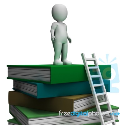 Student On Books Showing Educated Stock Image
