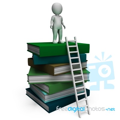 Student On Books Shows Educated Stock Image