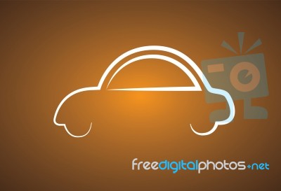 Stylish Family Car Abstract Sign Or Symbol.  Icon Graphic Stock Image