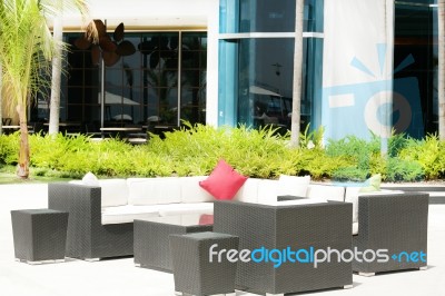 Stylish Outdoor Terrace Stock Photo