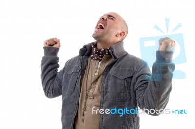 Successful Man Showing Happiness Stock Photo