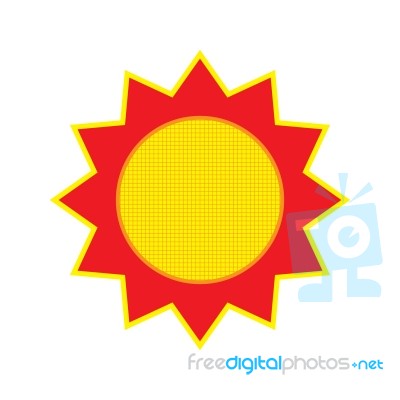 Sun On White Background.  Illustration Stock Image