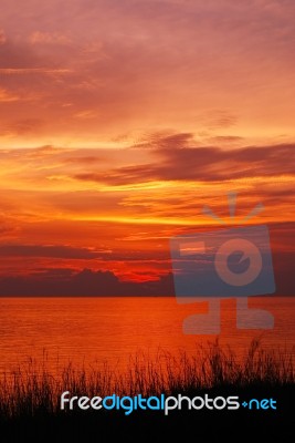 Sunset And Seascape Stock Photo
