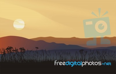 Sunset In Mountains Stock Image Sunset In Mountains Stock Image