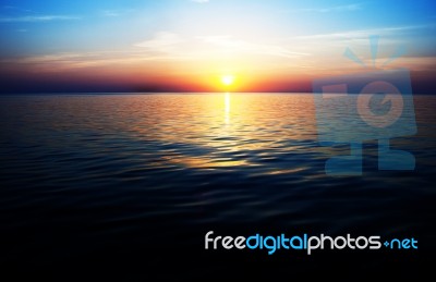 Sunset On Baltic Sea Stock Photo