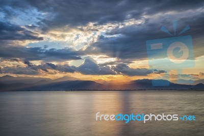 Sunset Sea Landscape Stock Photo