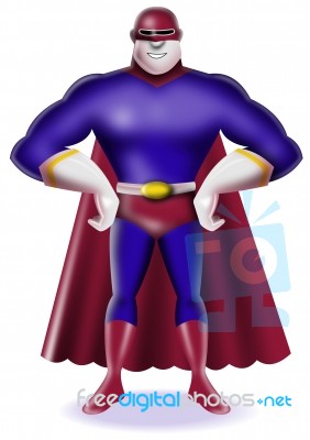 Super Hero Standing Retro Stock Image