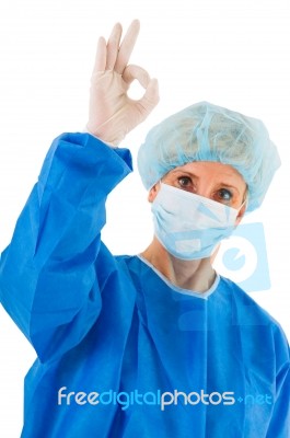 Surgeon Giving OK Sign Stock Photo