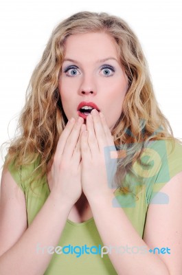 Surprised Woman Stock Photo