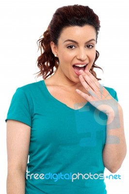 Surprised younger woman Stock Photo