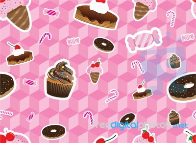 Sweeties Seamless Pattern Stock Image