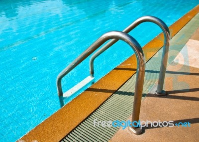 Swimming Pool Steps Stock Photo