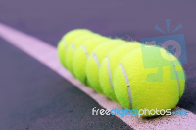 Synthetic Tennis Turf Stock Photo