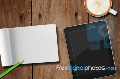 Tablet And Notebook Stock Photo