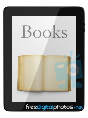 Tablet Computer And Book Stock Image