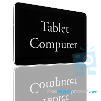 Tablet Computer Words Stock Image