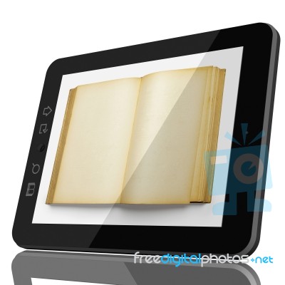 Tablet Pc And Book Stock Image
