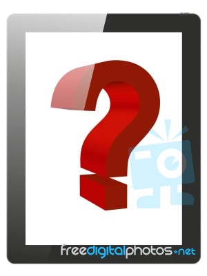 Tablet Pc And Question Mark Stock Image