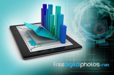 Tablets With A Bar Graph Stock Image