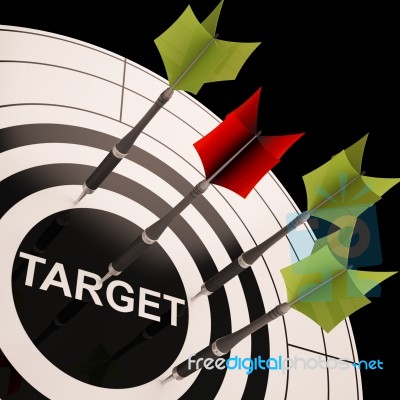 Target On Dartboard Shows Perfect Aiming Stock Image