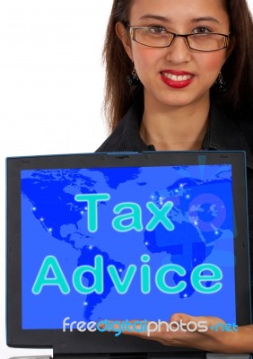 Tax Advice Computer Message Stock Photo