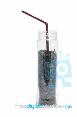 Tea In Bottle Stock Photo