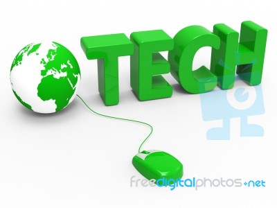 Tech Internet Shows World Wide Web And Earth Stock Image