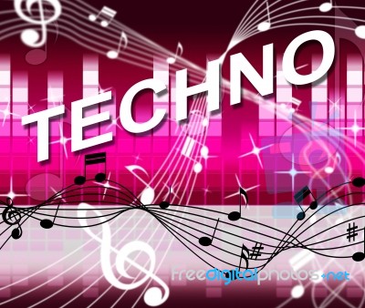 Techno Music Represents Sound Track And Audio Stock Image