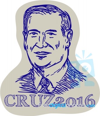 Ted Cruz 2016 President Drawing Stock Image
