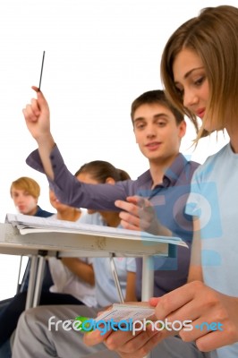 Teenage Student Studying Stock Photo