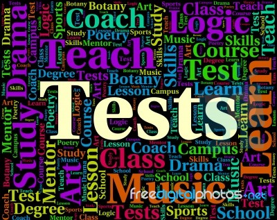 Tests Word Shows Assessment Examinations And Words Stock Image
