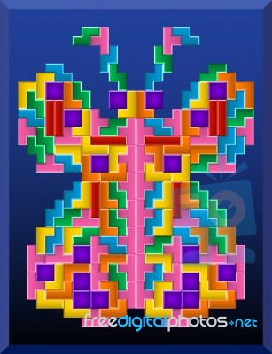 Tetris Butterfly Stock Image