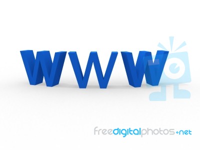 Text Www In Blue Stock Image