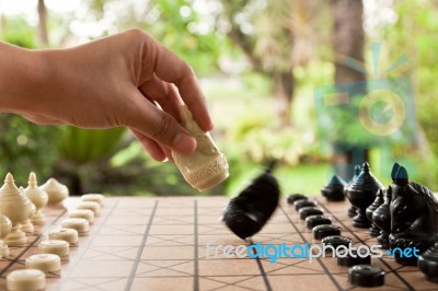 Thai Chess Stock Photo