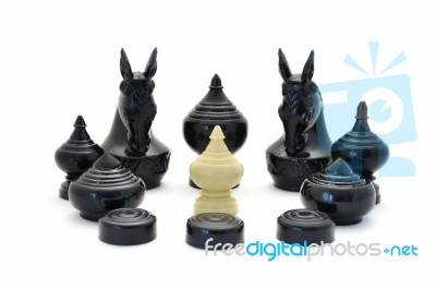 Thai Chess Pieces Stock Photo