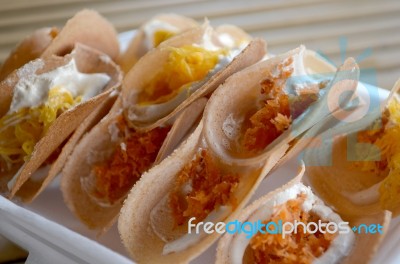 Thai Crispy Pancakes Stock Photo