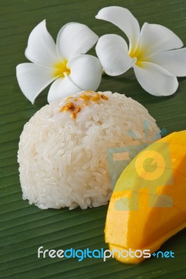 Thai Dessert Sweet Sticky Rice Stock Photo