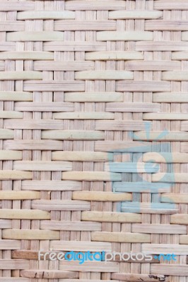 Thai Handcraft Of Bamboo Weave Pattern Stock Photo