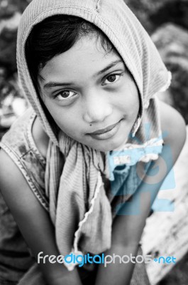 Thai Muslim Girl Stock Photo